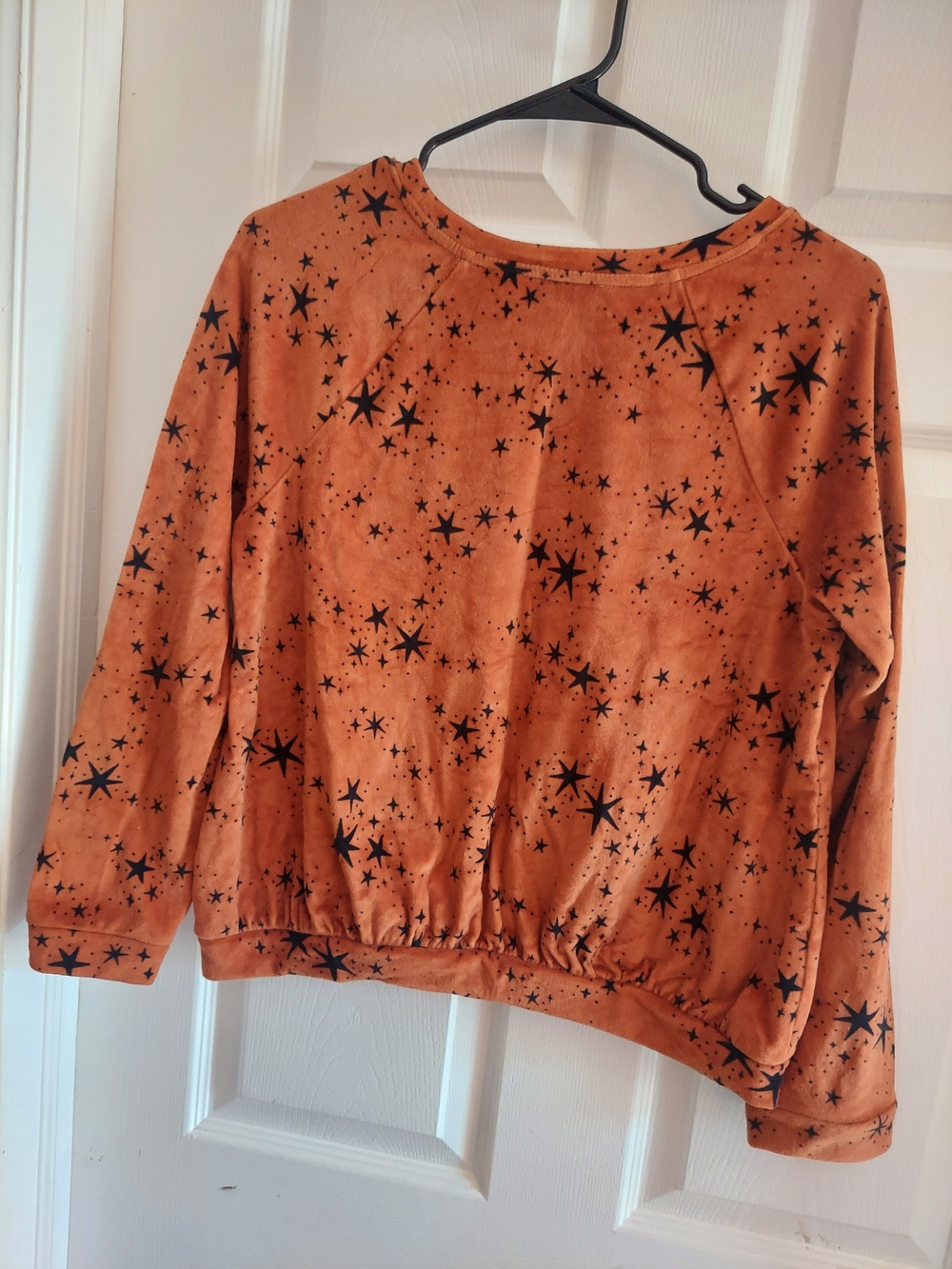 Cat & Jack Orange Velvet Star-Print Scoop Sweatshirt - Picture 6 of 6